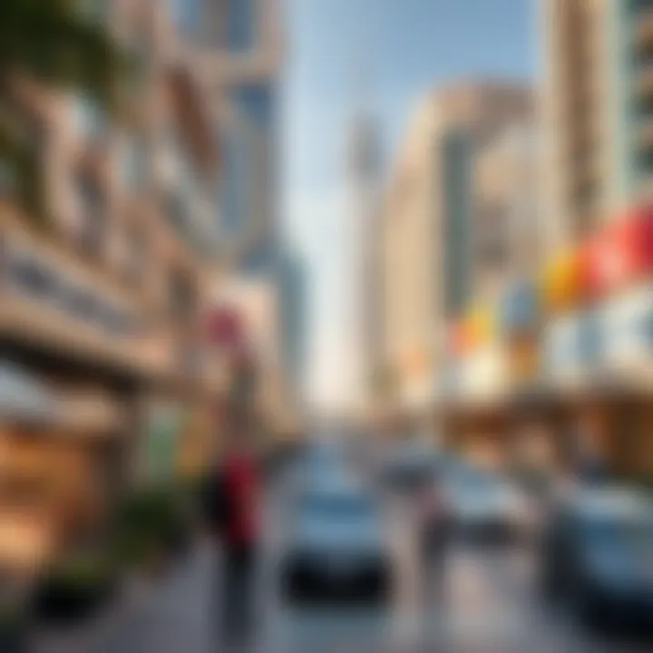 Bustling Dubai Real Estate Market View of a bustling Dubai real estate market
