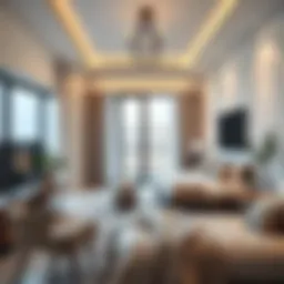 Modern studio apartment interior in Mankhool