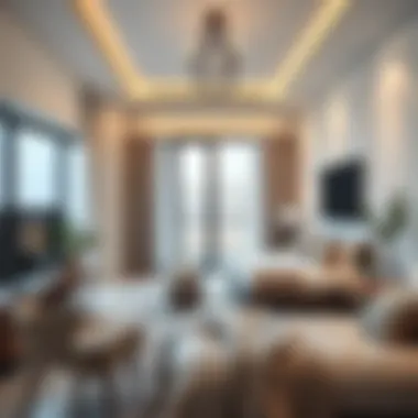 Modern studio apartment interior in Mankhool