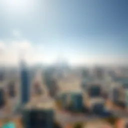 Aerial view of Dubai's skyline showcasing real estate developments