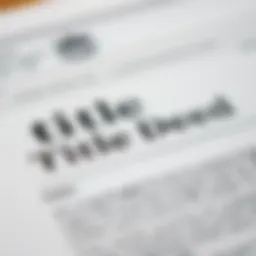A close-up view of a title deed document highlighting essential details