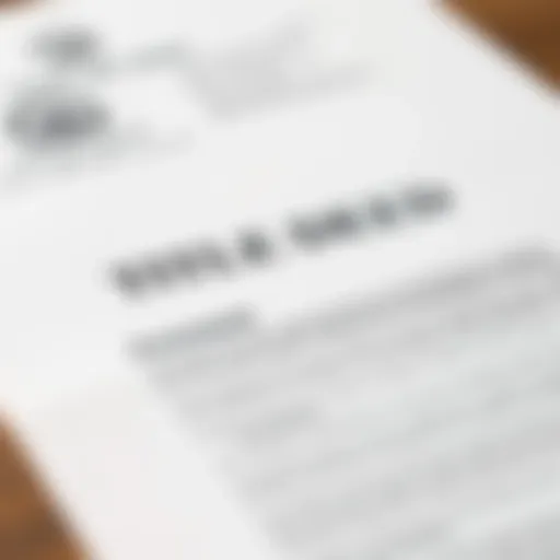 A detailed view of a title deed document showcasing legal text and property details