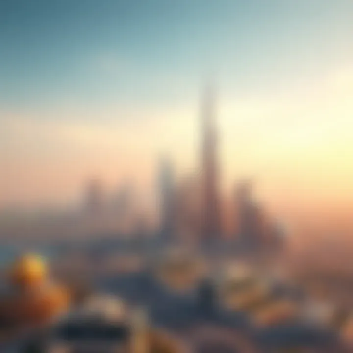 Dubai Real Estate Landscape A skyline view of Dubai representing real estate opportunities