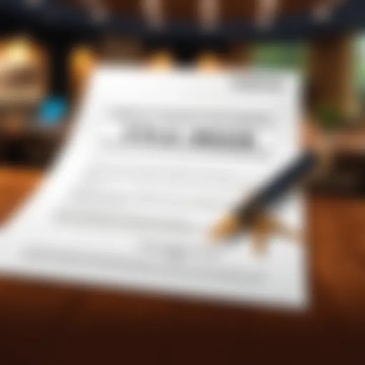 Title Deed Document Essentials An illustration of a title deed document with a pen and keys