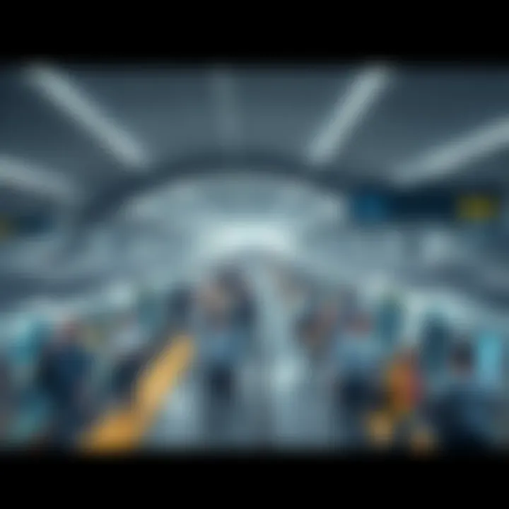 Peak Hour Dynamics at Dubai Metro A busy Dubai Metro station during peak hours