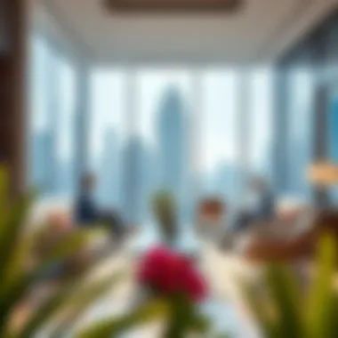 A calm office setting where visa renewal discussions take place