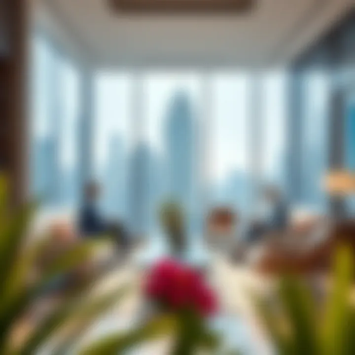 A calm office setting where visa renewal discussions take place