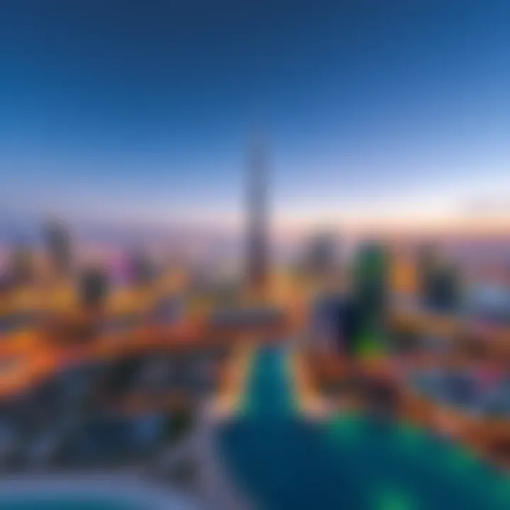 Panoramic view of Dubai skyline from Voleo Damac