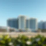 Stunning beachfront view of Yas Beach Residences showcasing modern architecture