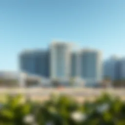 Stunning beachfront view of Yas Beach Residences showcasing modern architecture