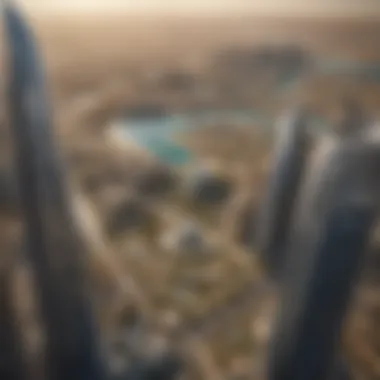 Panoramic Perspective: The Surrounding Urban Development from Yas Tower Panoramic view from the Yas Tower showcasing the surrounding development